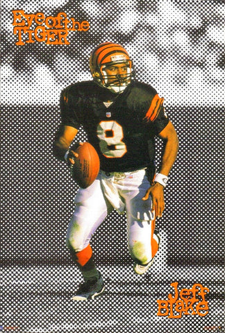 Jeff Blake "Eye of the Tiger" Cincinnati Bengals QB NFL Football Poster - Costacos Brothers 1996