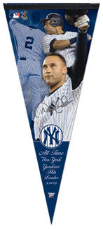 Derek Jeter All-Time Yankee Hit Leader EXTRA-LARGE Premium Pennant