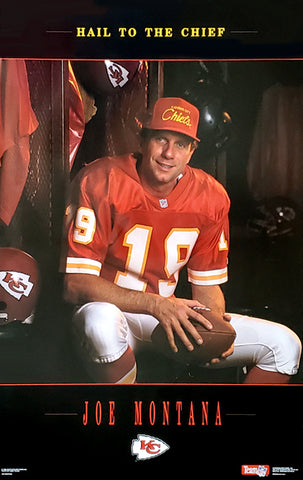 Joe Montana "Hail To The Chief" Kansas City Chiefs NFL Football Poster - Costacos Brothers 1993