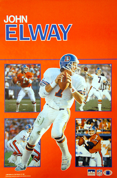 John Elway '5-Shot' Denver Broncos Poster - Starline Inc. 1989