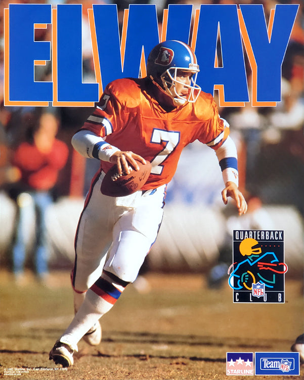 John Elway QB Club Denver Broncos 16 x 20 NFL Poster - Starline 1992