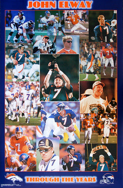 John Elway "Through The Years" Denver Broncos Commemorative Poster - Starline Inc. 1999