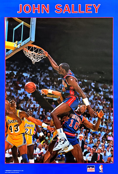 John Salley "Spider Slam" (1989) Detroit Pistons NBA Action Poster - Starline Inc.