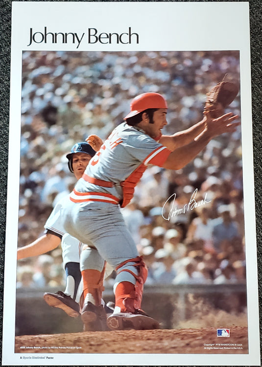 Johnny Bench Superstar Cincinnati Reds Vintage Original Poster - Sports  Illustrated by Marketcom 1978
