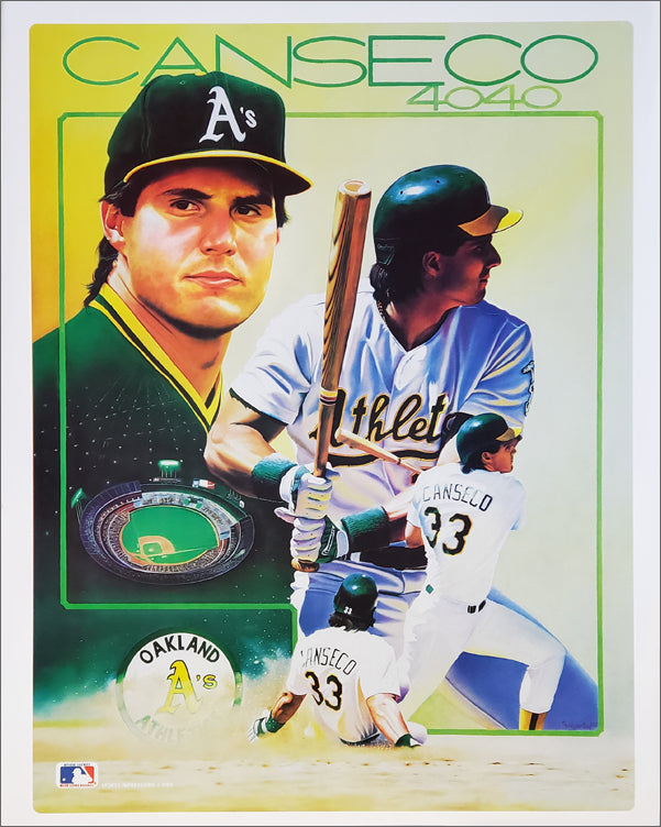 Vintage 80's Jose Canseco Oakland A's Cartoon 