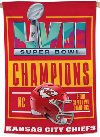 Kansas City Chiefs SUPER BOWL LVII CHAMPIONS (2023) Official NFL 28" x 40" BANNER - Wincraft Inc.