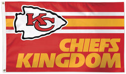 Kansas City Chiefs "Chiefs Kingdom" Official NFL Football Deluxe-Edition 3'x5' Flag - Wincraft Inc.