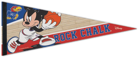 Kansas Jayhawks Basketball "Mickey Mouse Point Guard" Official Disney NBA Premium Felt Collector's Pennant - Wincraft Inc.