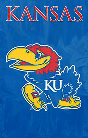 Kansas Jayhawks Official NCAA Premium Applique Team Banner Flag - Party Animal