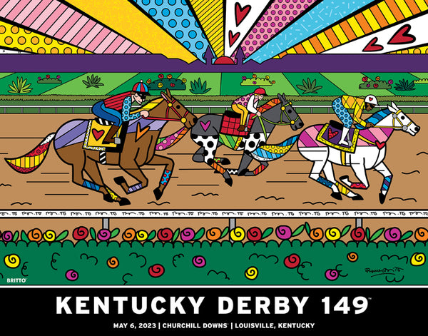 Official Poster of the 149th Kentucky Derby (2023) Horse Racing Poster (Artist Romero Britto)
