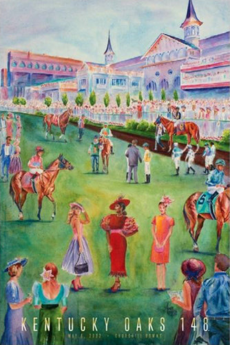 Official Poster of the 148th KENTUCKY OAKS (2022) Horse Racing Poster (Artist Aimee Griffith)