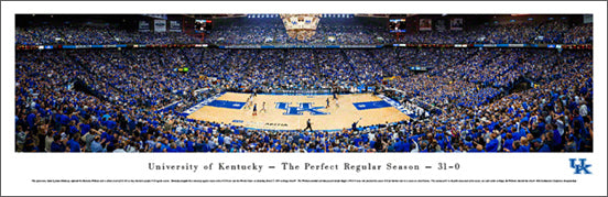 Kentucky Wildcats Basketball "31-0" Rupp Arena Panoramic Poster Print - Blakeway 2015