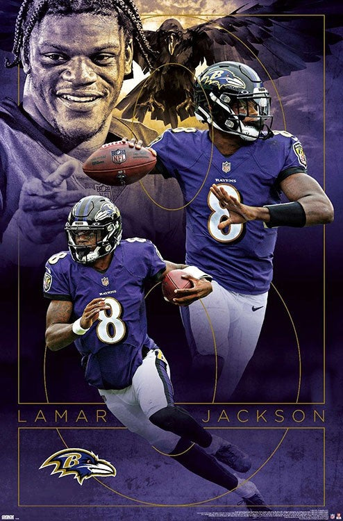 Lamar Jackson 'Dynamo' Baltimore Ravens NFL Football Action Poster - Trends  International