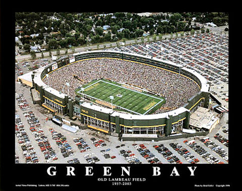 Green Bay Packers "Old Lambeau Field" (1996) Poster Print - Aerial Views Inc.