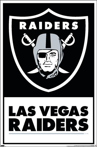 Las Vegas Raiders Official NFL Football Team Logo and Wordmark Poster - Costacos Sports
