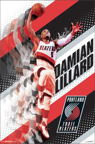 Damian Lillard "Rising" Portland Trail Blazers Official NBA Poster - Trends International