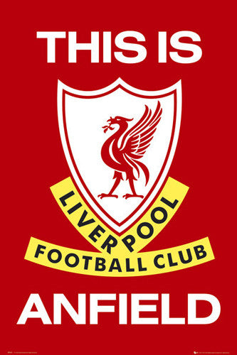 Liverpool FC "This Is Anfield" Official EPL Club Badge Logo Poster - GB Eye