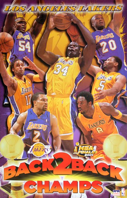 Los Angeles Lakers Back-2-Back NBA Champions 2001 Poster