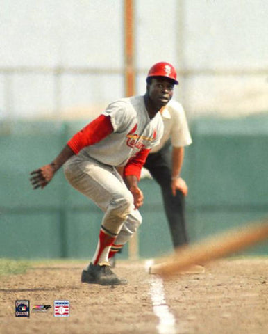 Lou Brock "On Contact" (c.1967) St. Louis Cardinals Premium Poster Print - Photofile Inc.