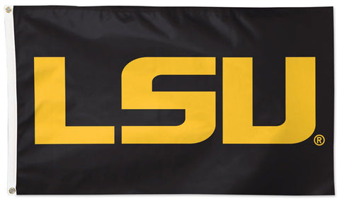 LSU Tigers LSU-On-Black Official NCAA Deluxe-Edition 3'x5' Flag - Wincraft Inc.