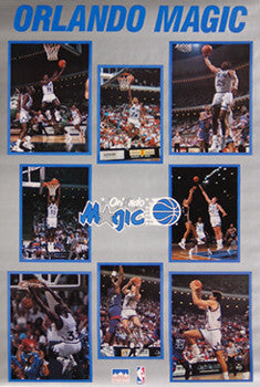 Orlando Magic Inaugural Season (1989-90) 8-Player NBA Action Poster - Starline Inc.