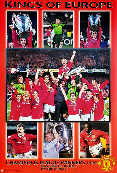 Manchester United "Kings of Europe" 1999 Champions League Winners Commemorative Poster - Starline