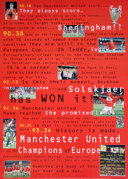 Manchester United "Promised Land" (European Cup Champions 1999) Commemorative Poster - UK