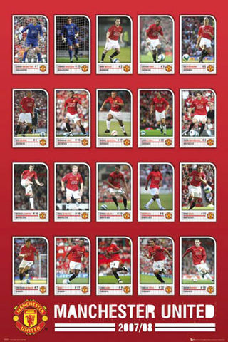 Manchester United "Super 20" (2007/08) EPL Football Soccer Poster - GB Posters