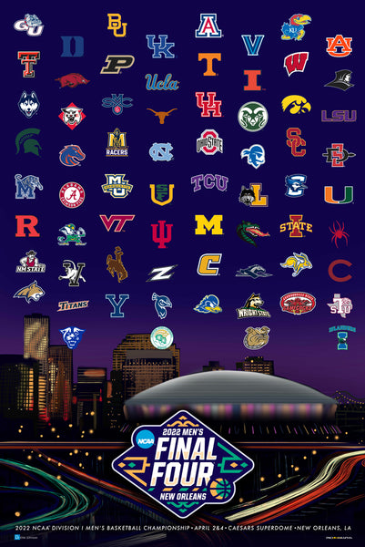 NCAA March Madness 2022 Men's Basketball Championships Official Poster (68-Team Field) - ProGraphs