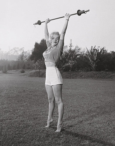 Marilyn Monroe "Barbell" (c.1950) Fitness Poster Print - Jadei Graphics