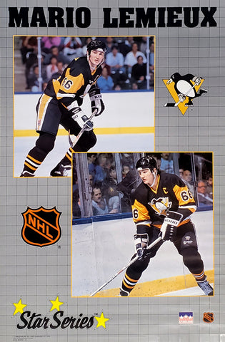 Mario Lemieux Star-Series Pittsburgh Penguins NHL Hockey Action Poster - Starline 1989