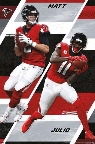 Matt Ryan and Julio Jones "Super Duo" Atlanta Falcons Official NFL Football Action Poster - Trends International 2020