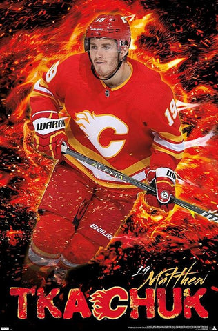 Matthew Tkachuk "On Fire" Calgary Flames NHL Action Wall Poster - Trends 2021