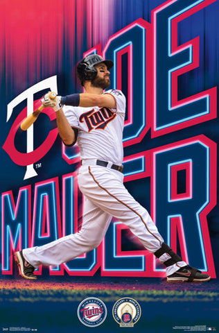 Joe Mauer "Blast" Minnesota Twins Baseball Action Poster - Trends 2016