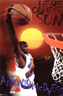Antonio McDyess "Here Comes the Sun" Phoenix Suns NBA Action Poster - Costacos 1998