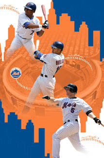 New York Mets "Super Heroes" Poster (Reyes, Beltran, Wright) - Costacos 2006