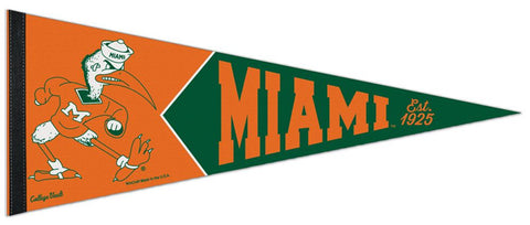 Miami Hurricanes Retro-1960s-Ibis-Style Premium NCAA Felt Collector's Pennant - Wincraft Inc.