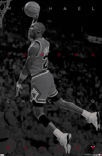 Michael Jordan "Soaring Slam" (1990) Chicago Bulls NBA Basketball Action Poster - Costacos Sports 2022