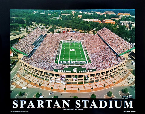 Michigan State Spartans Football Spartan Stadium "From Above" Premium Poster Print - Aerial Views