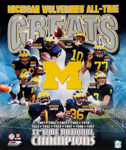 Michigan Wolverines Football All-Time Greats Premium Poster Print - Photofile Inc.