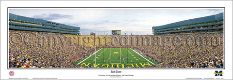 Michigan Wolverines Stadium "End Zone" Panoramic Poster Print - Everlasting Images 2010