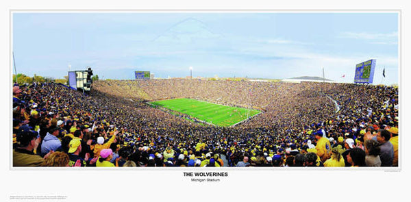 Michigan Wolverines Football "The Wolverines" Michigan Stadium Gameday Panoramic Poster Print - Sports Photos Inc.