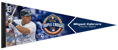 Miguel Cabrera Detroit Tigers 2012 Triple Crown Commemorative Premium Felt Pennant - Wincraft