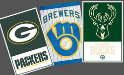 COMBO: Milwaukee, Wisconsin Sports 3-Poster Combo (Brewers, Packers, Bucks)