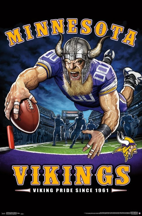 Minnesota Vikings 'Viking Pride Since 1961' NFL Theme Art Poster - Liq –  Sports Poster Warehouse