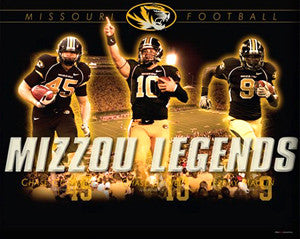 Missouri Football "Legends" Commemorative Poster Print (Coffman, Daniels, Maclin)