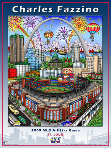 MLB All-Star Game 2009 (St. Louis) Commemorative Pop Art Poster by Charles Fazzino