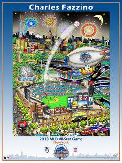 MLB All-Star Game 2013 (New York) Commemorative Pop Art Poster by Charles Fazzino