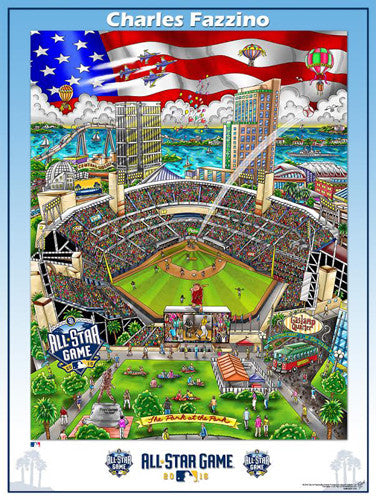 MLB All-Star Game 2016 (San Diego) Commemorative Pop Art Poster by Charles Fazzino