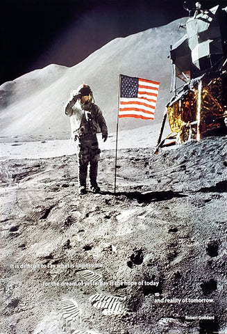 Neil Armstrong Apollo 11 Moon Landing 1969 "Reality of Tomorrow" Poster - ISI